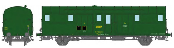 REE Modeles VB-334 - French SNCF OCEM 32 Luggage Van, 301 green, without headlight, 1500V cable South-West SNCF Era IV